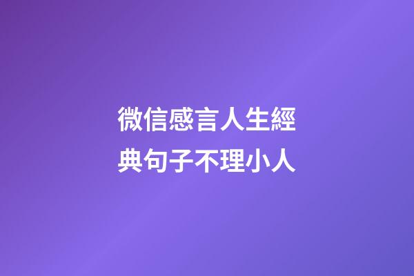 微信感言人生經典句子不理小人