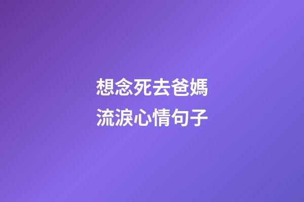 想念死去爸媽流淚心情句子