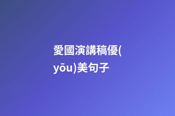愛國演講稿優(yōu)美句子