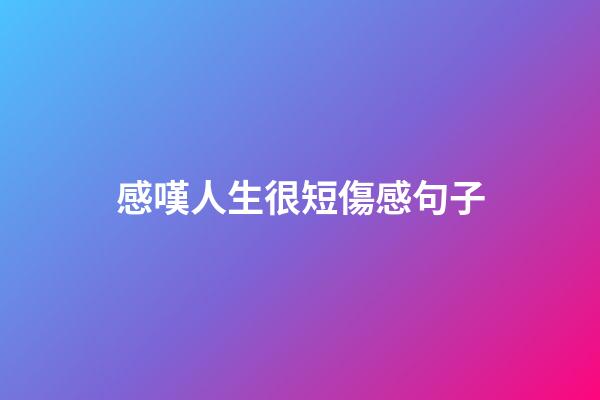 感嘆人生很短傷感句子