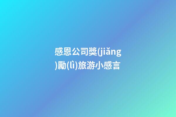 感恩公司獎(jiǎng)勵(lì)旅游小感言