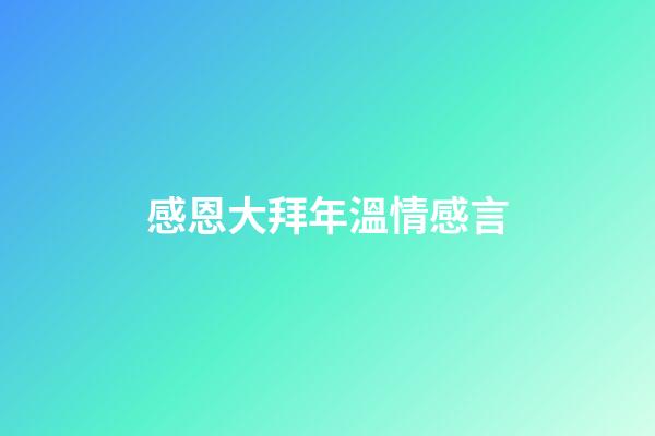 感恩大拜年溫情感言