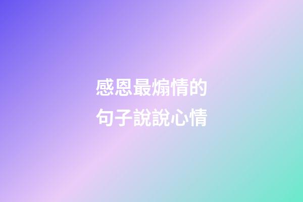 感恩最煽情的句子說說心情