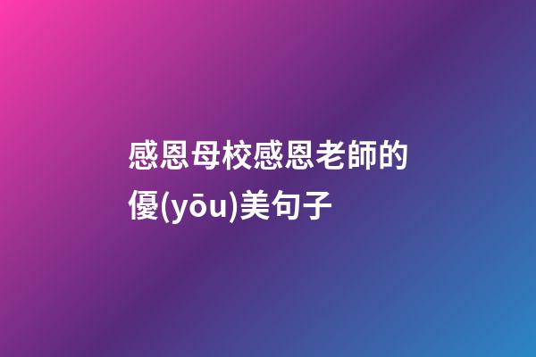 感恩母校感恩老師的優(yōu)美句子