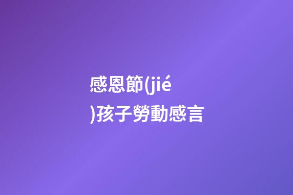 感恩節(jié)孩子勞動感言