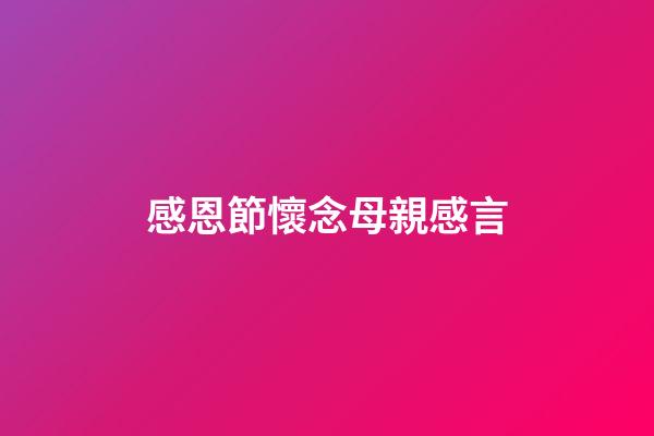 感恩節懷念母親感言