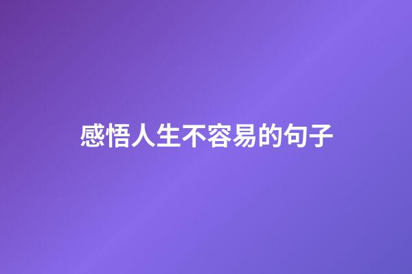 感悟人生不容易的句子