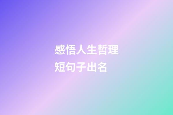 感悟人生哲理短句子出名