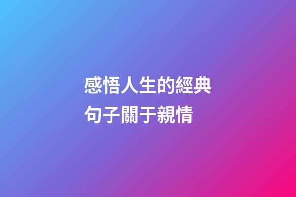 感悟人生的經典句子關于親情