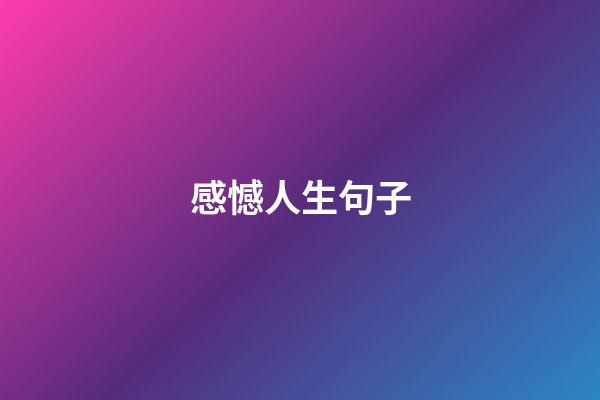 感憾人生句子