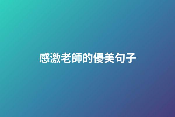 感激老師的優美句子