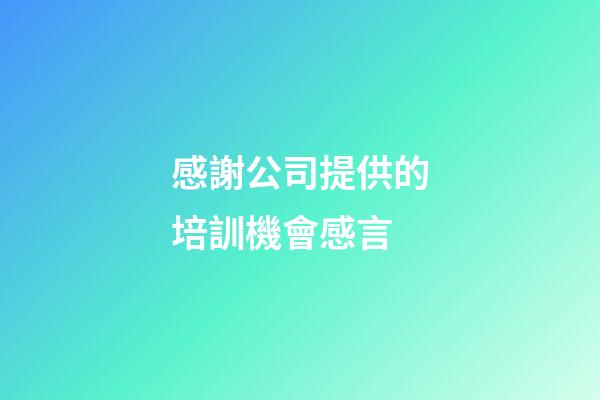 感謝公司提供的培訓機會感言