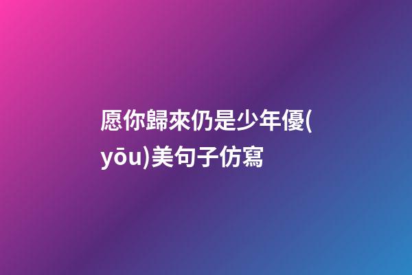 愿你歸來仍是少年優(yōu)美句子仿寫