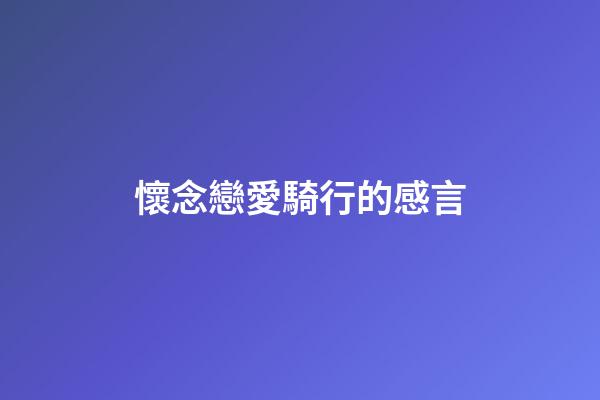 懷念戀愛騎行的感言
