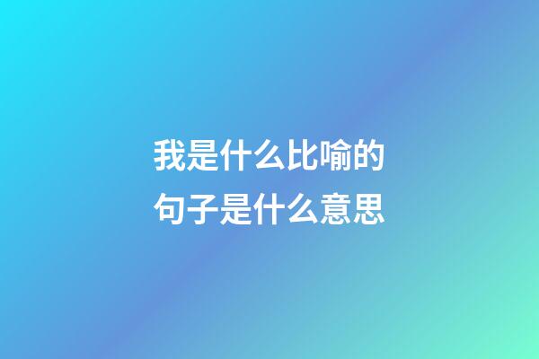 我是什么比喻的句子是什么意思