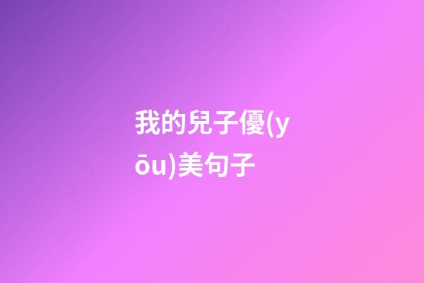 我的兒子優(yōu)美句子