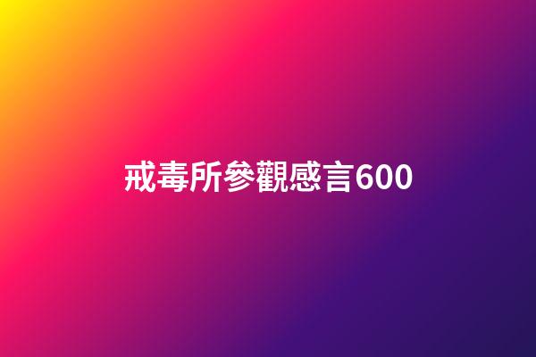 戒毒所參觀感言600
