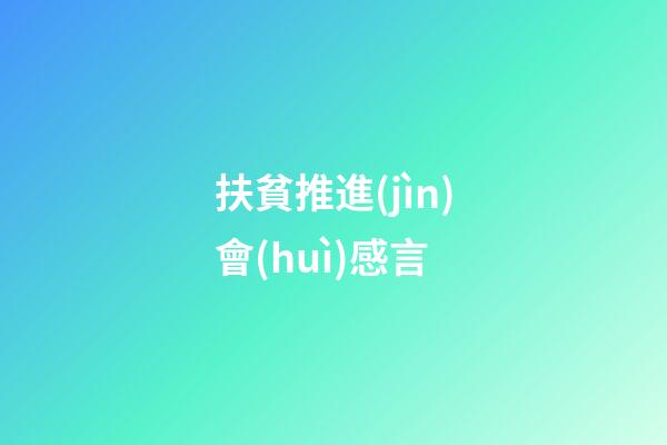 扶貧推進(jìn)會(huì)感言