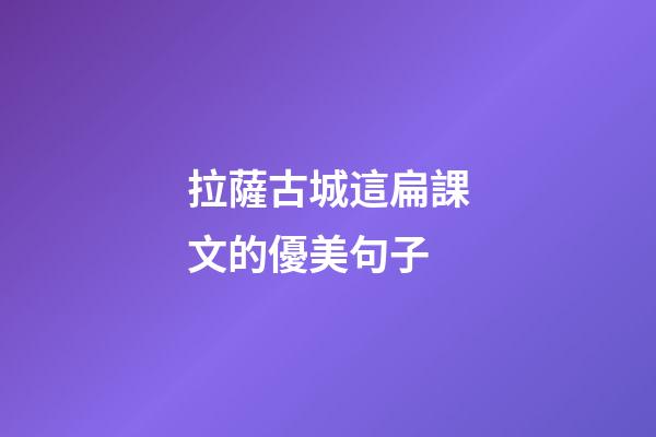 拉薩古城這扁課文的優美句子