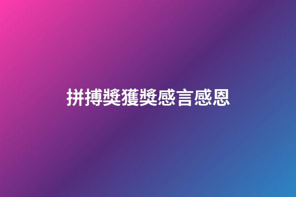 拼搏獎獲獎感言感恩