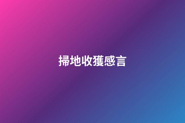 掃地收獲感言