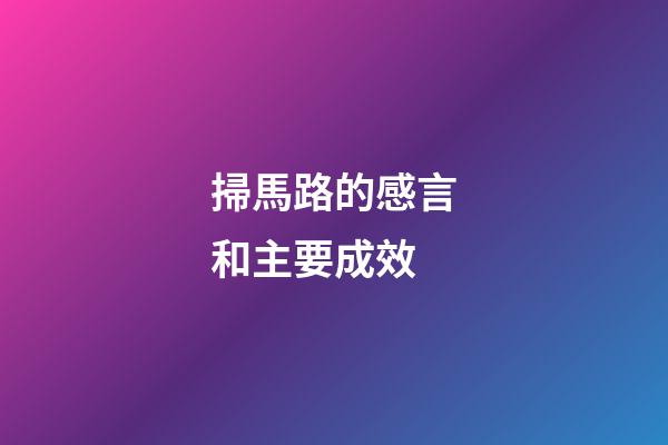 掃馬路的感言和主要成效