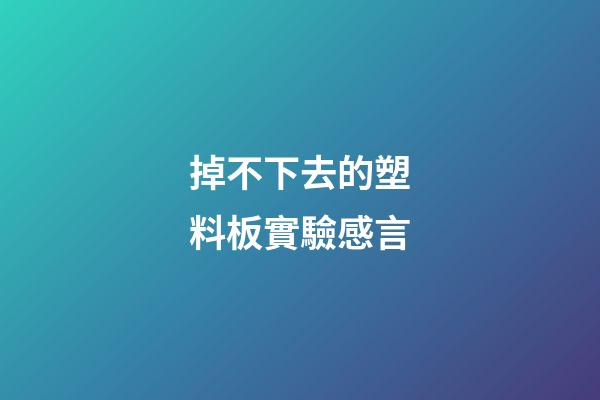 掉不下去的塑料板實驗感言