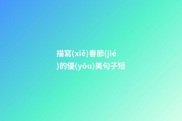 描寫(xiě)春節(jié)的優(yōu)美句子短