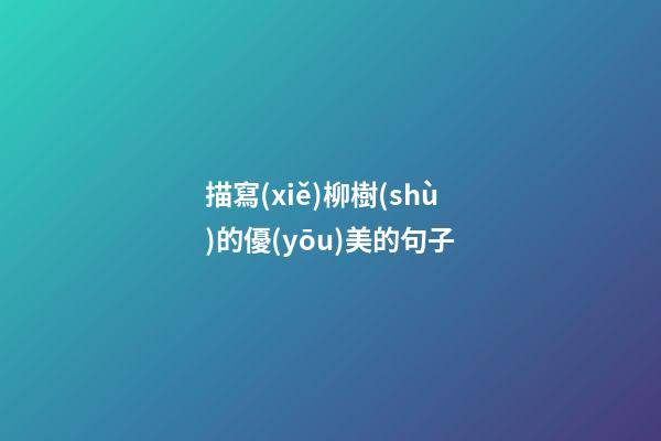 描寫(xiě)柳樹(shù)的優(yōu)美的句子