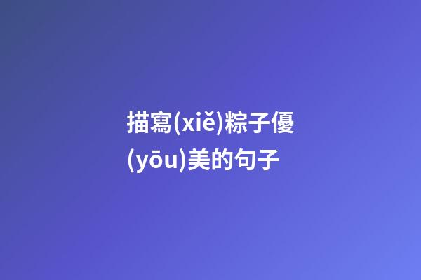 描寫(xiě)粽子優(yōu)美的句子