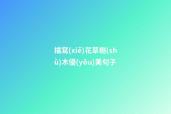 描寫(xiě)花草樹(shù)木優(yōu)美句子