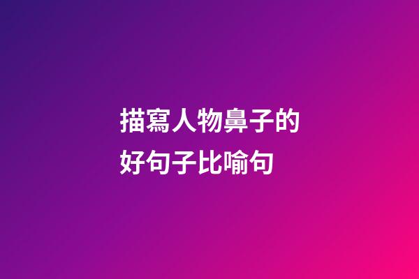 描寫人物鼻子的好句子比喻句