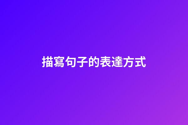 描寫句子的表達方式