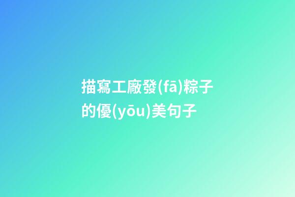 描寫工廠發(fā)粽子的優(yōu)美句子