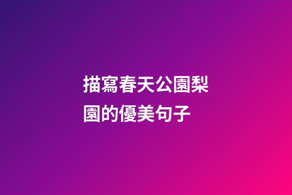 描寫春天公園梨園的優美句子