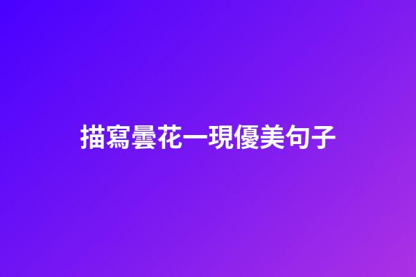 描寫曇花一現優美句子