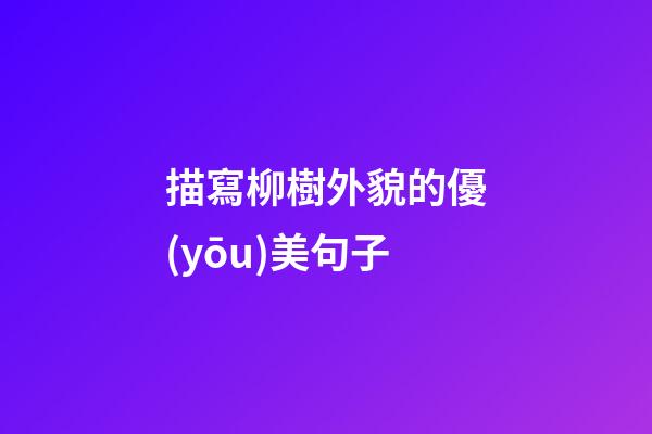 描寫柳樹外貌的優(yōu)美句子