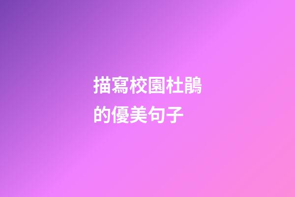 描寫校園杜鵑的優美句子
