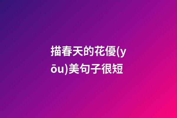 描春天的花優(yōu)美句子很短