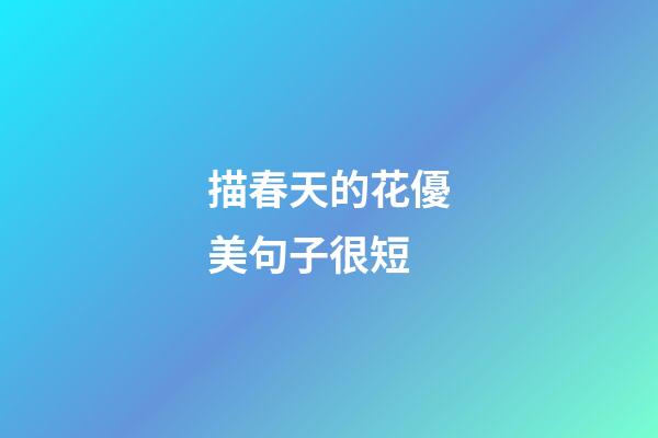 描春天的花優美句子很短
