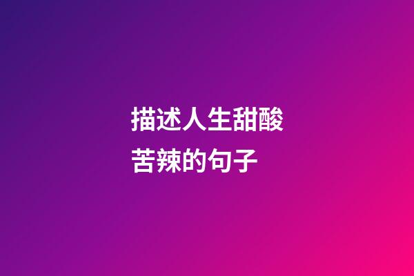 描述人生甜酸苦辣的句子