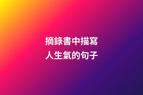 摘錄書中描寫人生氣的句子
