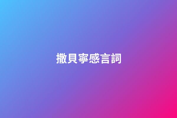 撒貝寧感言詞
