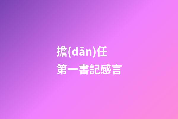 擔(dān)任第一書記感言