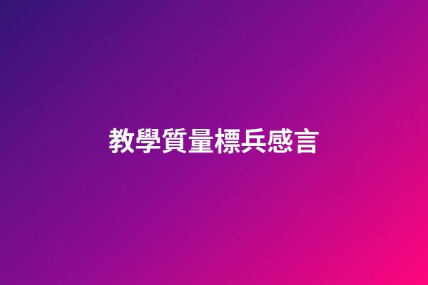 教學質量標兵感言