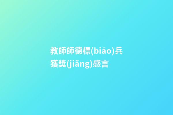 教師師德標(biāo)兵獲獎(jiǎng)感言