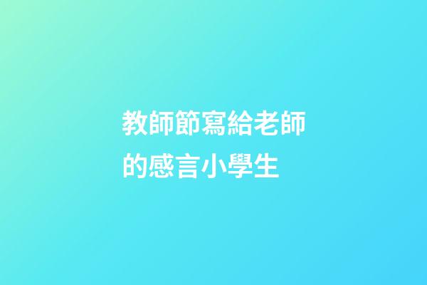 教師節寫給老師的感言小學生