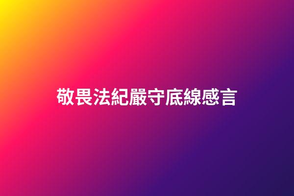 敬畏法紀嚴守底線感言