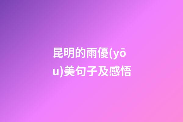 昆明的雨優(yōu)美句子及感悟