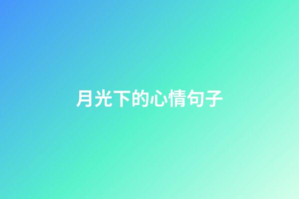 月光下的心情句子